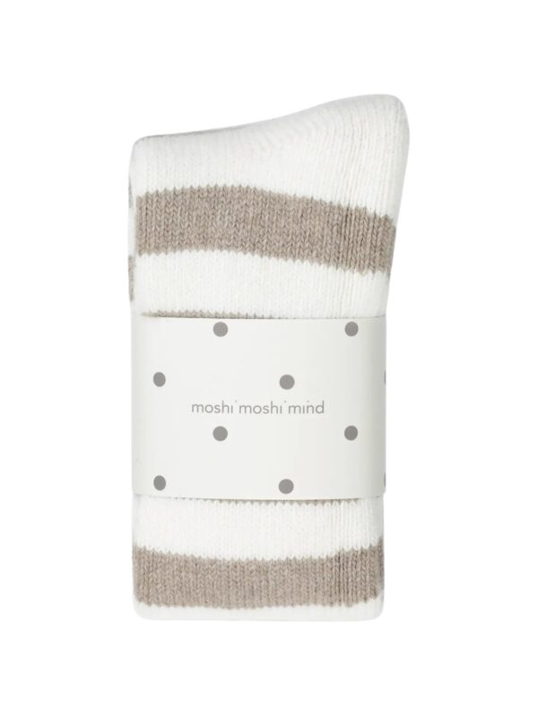 Sokken moshi Moshi mind | polar strepen - ecru/taupe - Afbeelding 3